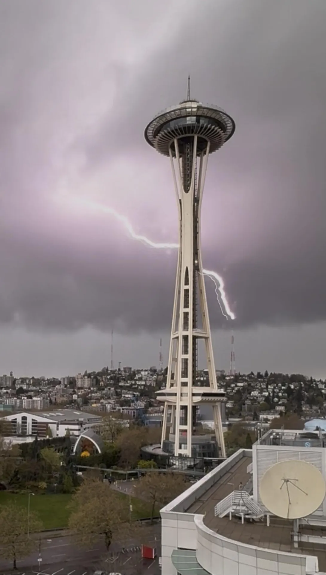 Space Needle and Lightning