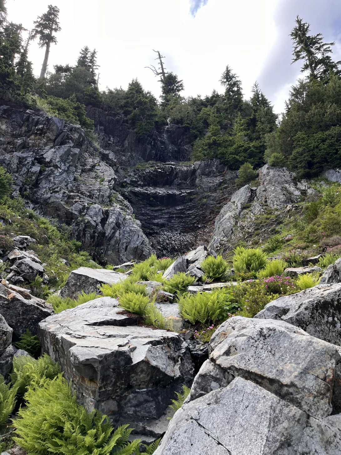 Spire Over a Waterfall